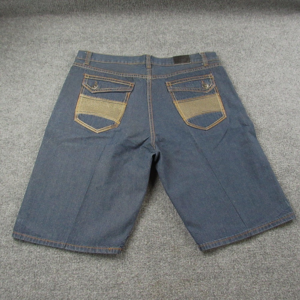 Marx & Dutch Baggy Denim Shorts 40x12 Jorts Flap Pockets Gold Mesh Y2K Skater